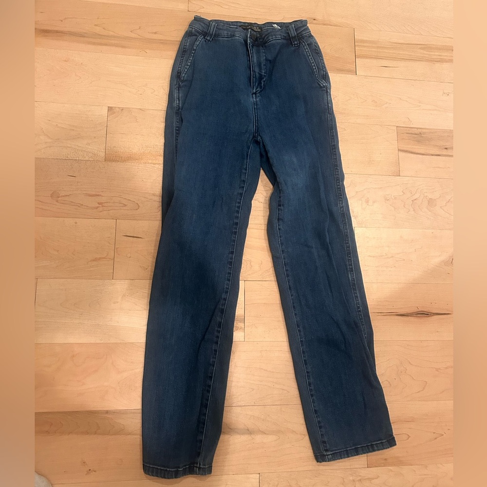 Black Tape_ Blue Straight Jeans High-Waisted
